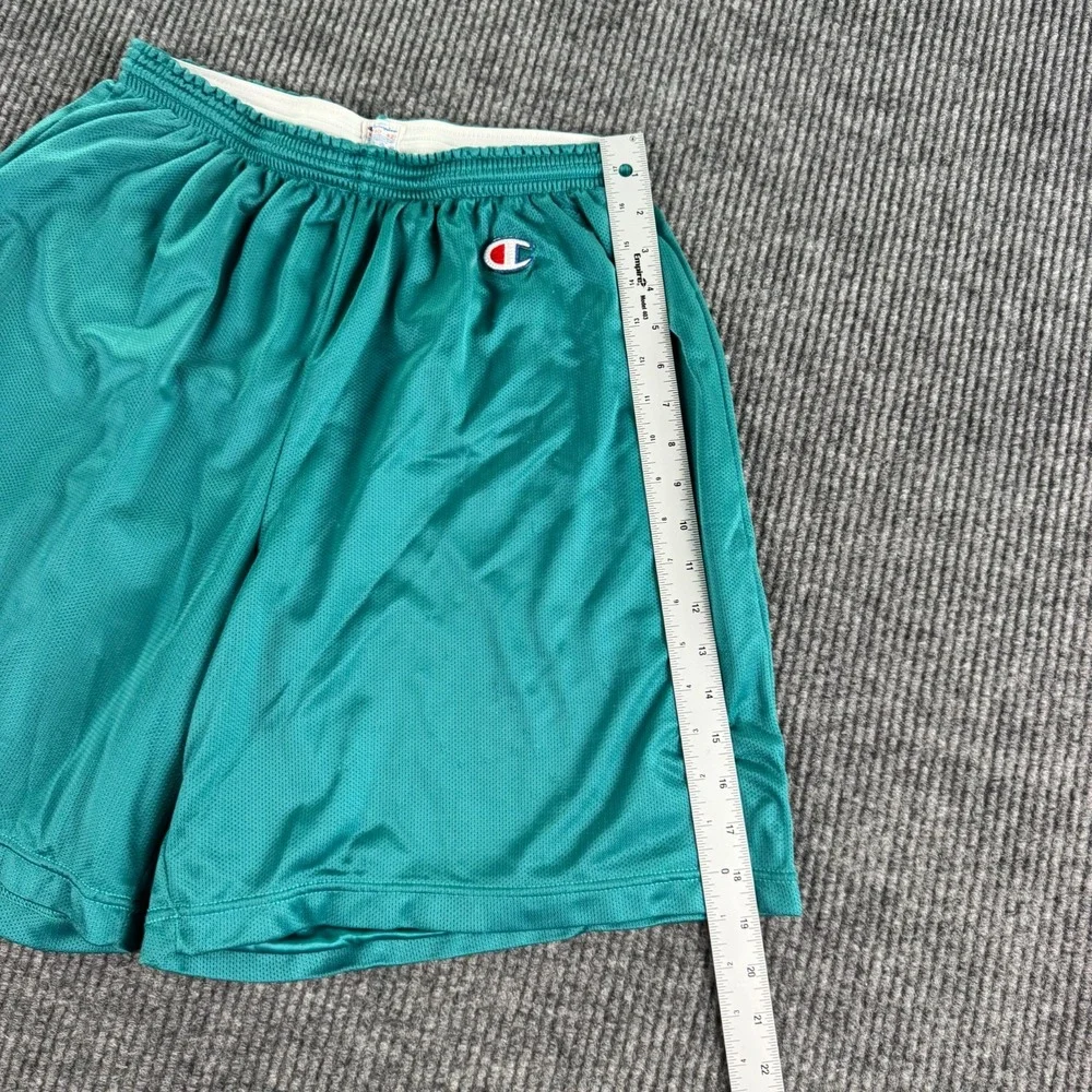 Champion Mesh Athletic Shorts Men XL Green Teal Drawstring USA Basketball Gym